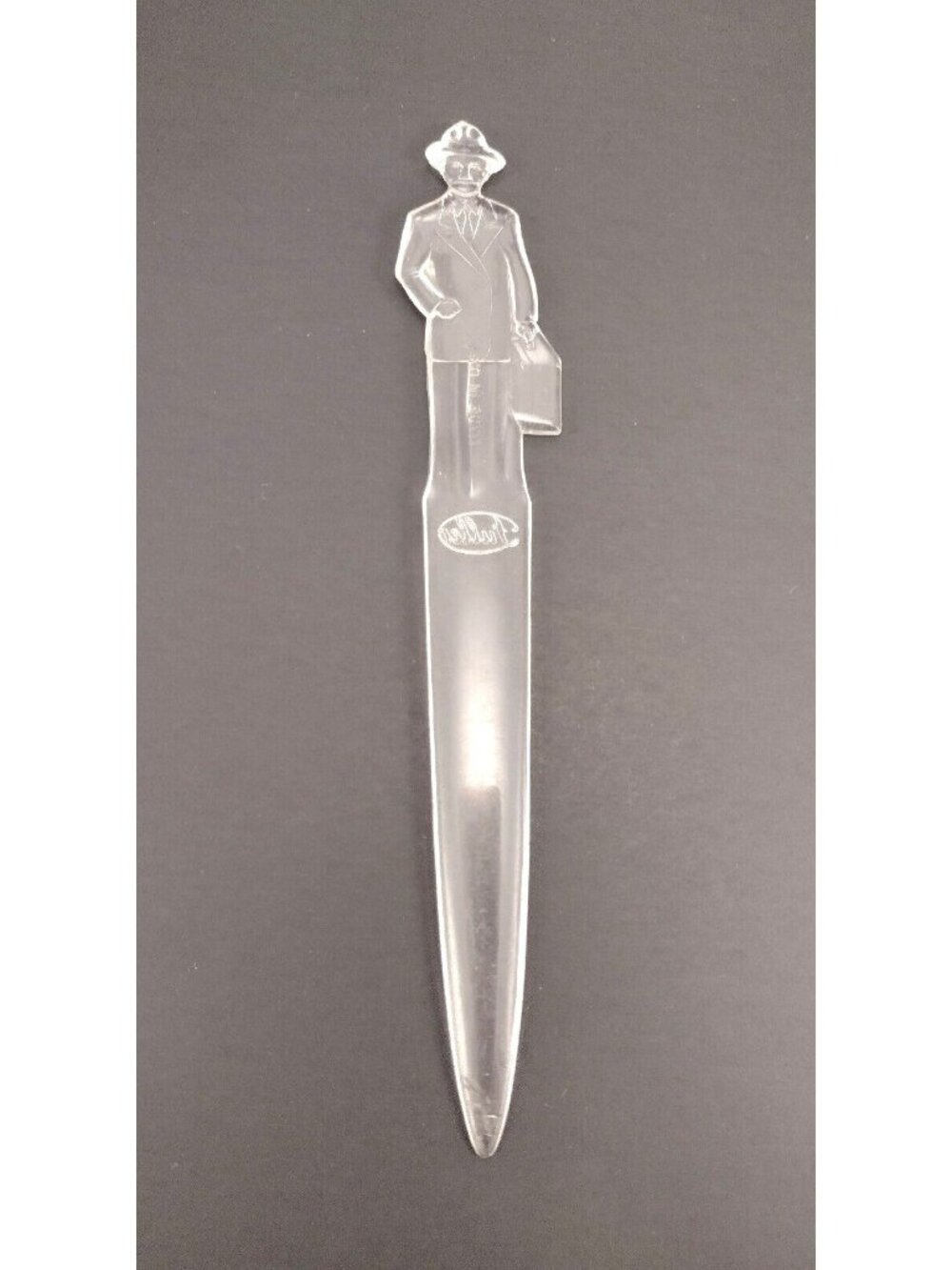 Vintage FULLER BRUSH PROMOTIONAL LUCITE LETTER OPENER Clear Salesman 1950s